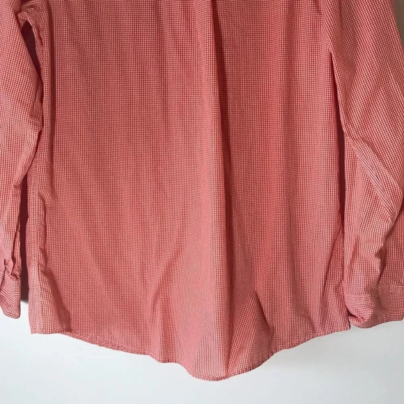 Chaps Easy Care Orange Gingham Long Sleeve Men’s Medium Vols UT‎ Fall Photoshoot - Picture 7 of 8